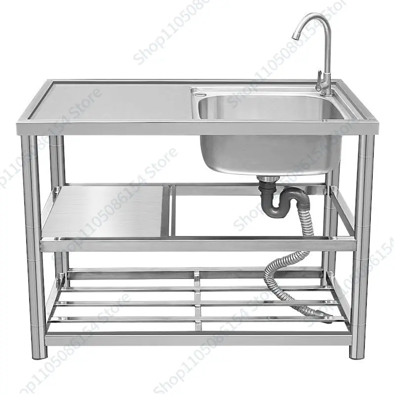 

Stainless steel sink, large sink, with bracket, dishwashing and countertop, integrated multi-functional for home use