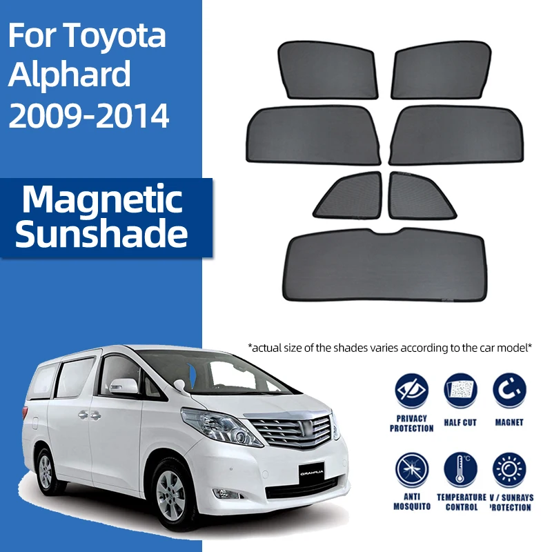 

For Toyota VELLfire ALPHARD AH20 2008-2015 Magnetic Car Sunshade Visor Front Windshield Curtain Rear Side Baby Window Sun Shade