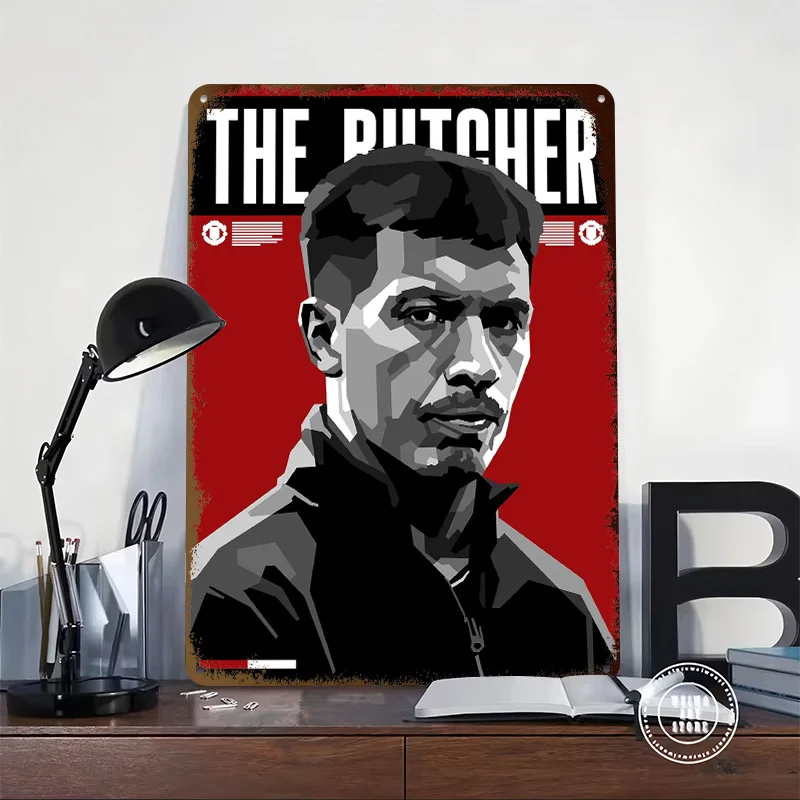 Licha The Butcher - Football Metal Poster Customized Wall Art Retro Vintage Tinplate Signs for Man Cave Desk Decor House Home