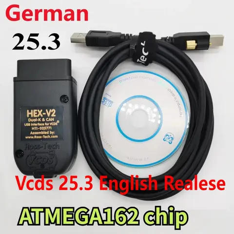 2025 VCDSCAN HEX V2 Interface WeSheu VCDS VAG COM 25.3  FOR VW For AUDI Skoda Seat Vcds 24.7.1 Multi-Language Car Diagnostics