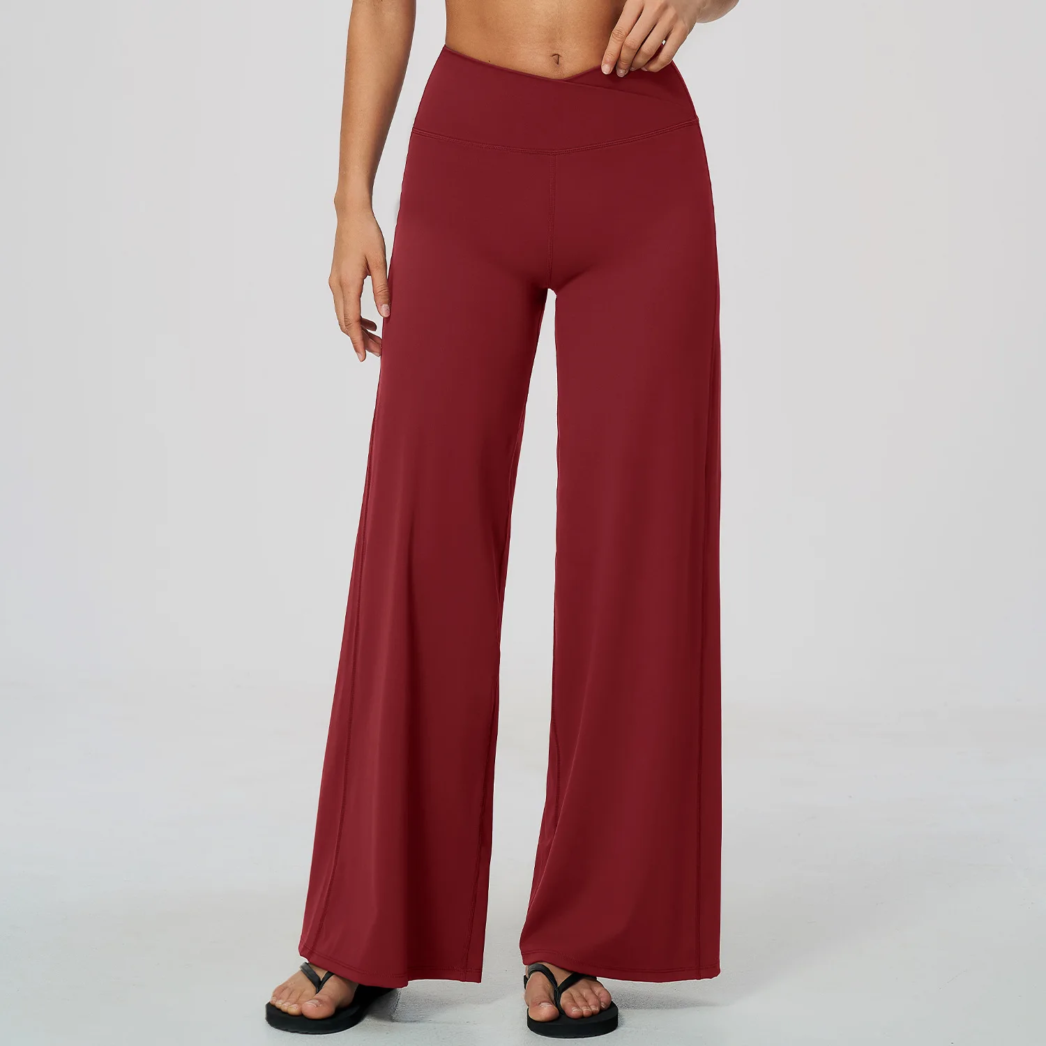 Women High Waist Yoga Pants Wide Leg Pants Crossover Workout Gym Flare Legging Trousers Breathable Comfy Sportswear Bell Bottoms