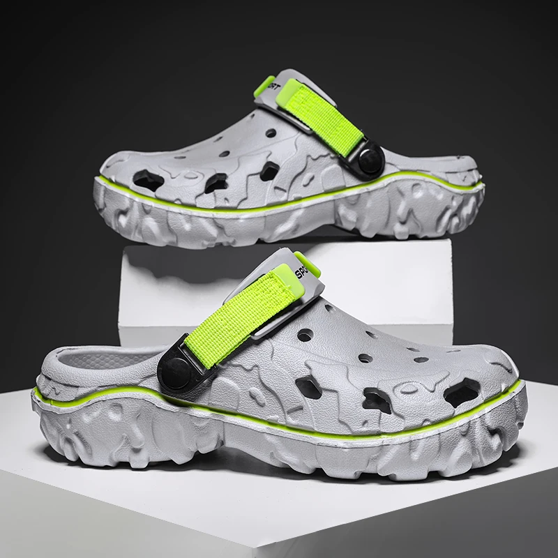 

Mens Mules & Clogs Summer Sandals Indoor Slip-On Non-Slip Breathable Light Beach Slippers Male Garden Shoes Free Shipping 2023