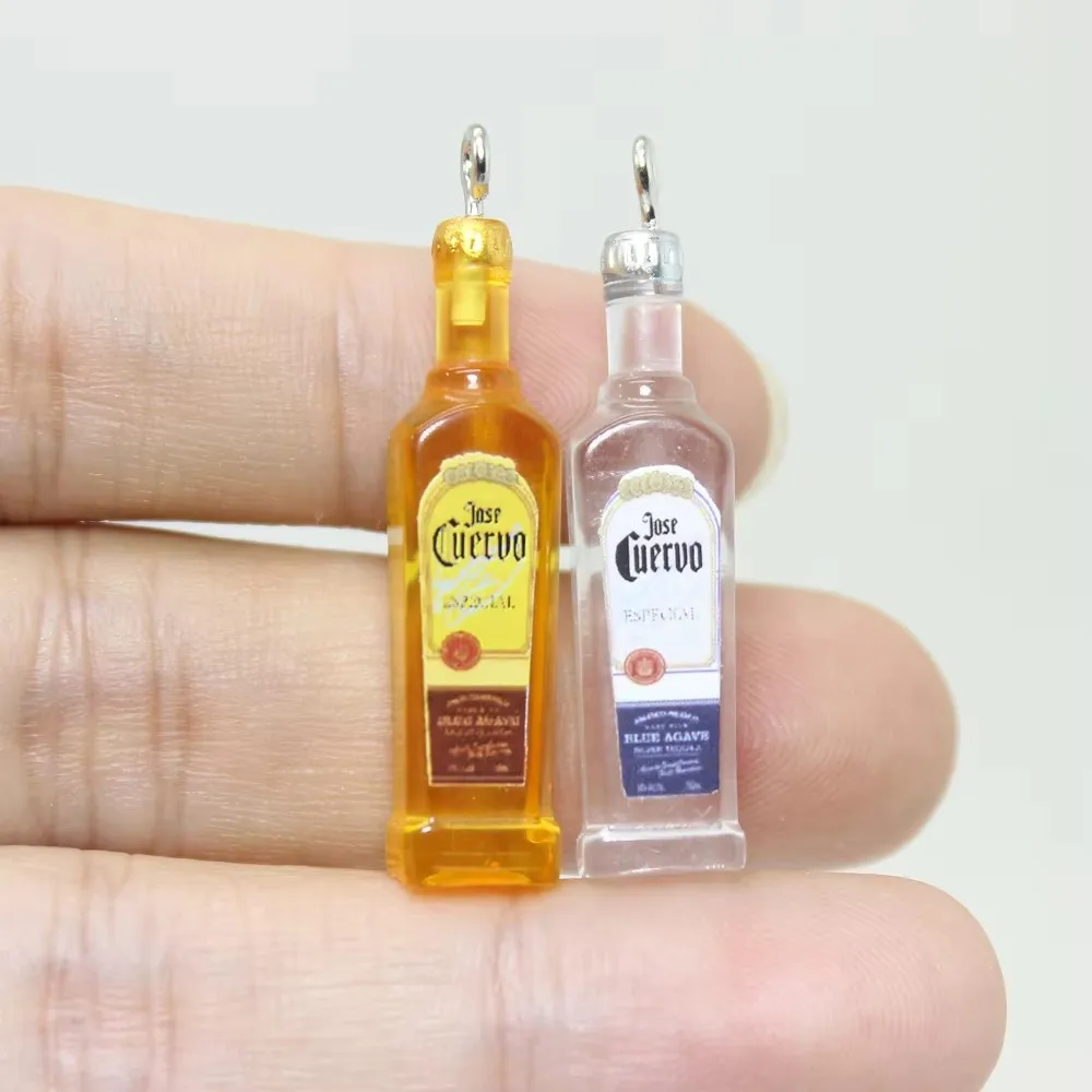 10Pcs/Lot Resin Simulation 3D Alcohol Charm Liquors Bottle Pendant For Earring Bracelet Keychain Diy Jewlery Findings