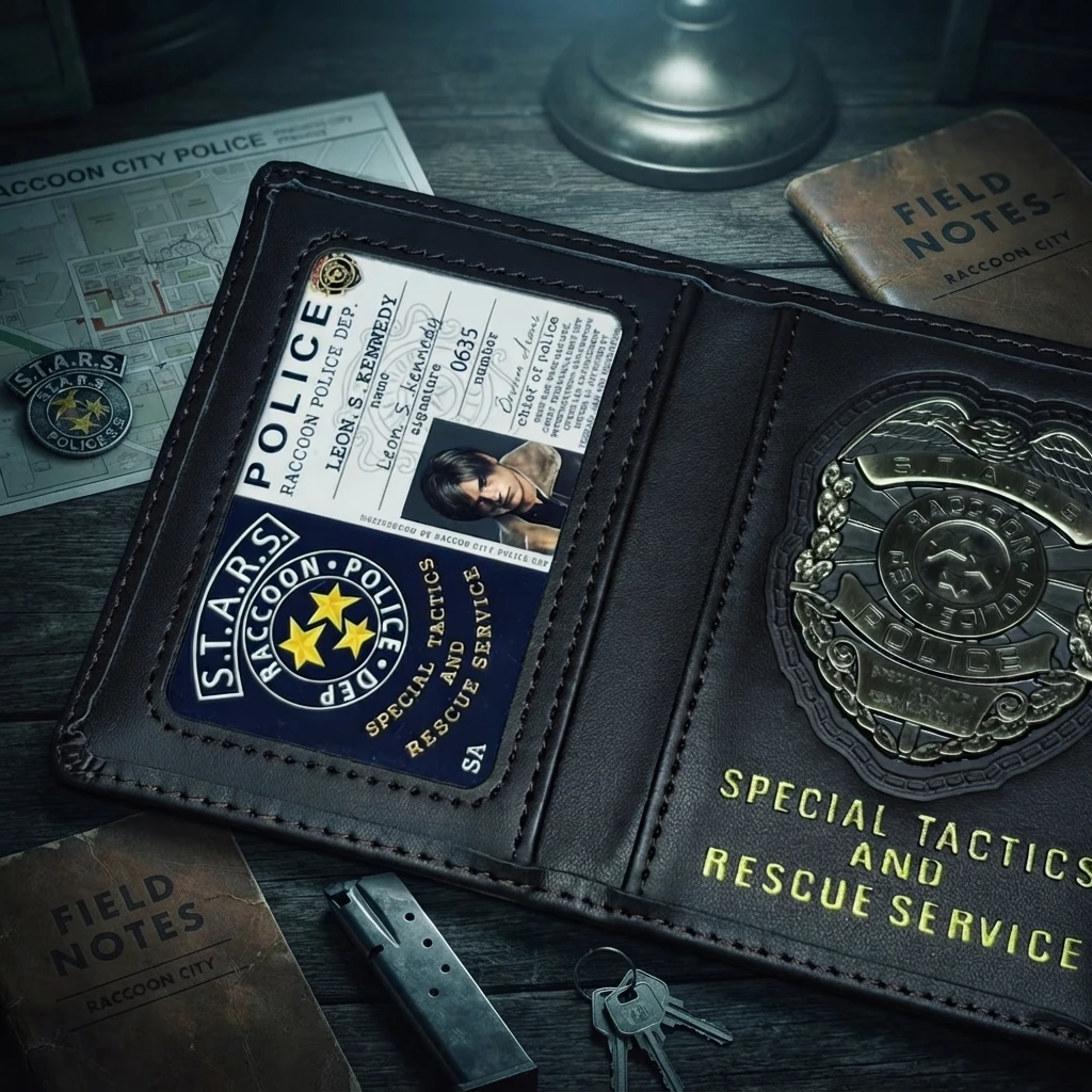 Leon S Kennedy ID Card Resident Evil 4 RE 6 Chris Jill Ada Rebecca Cosplay Accessories Badge STARS Police Badge Customizable