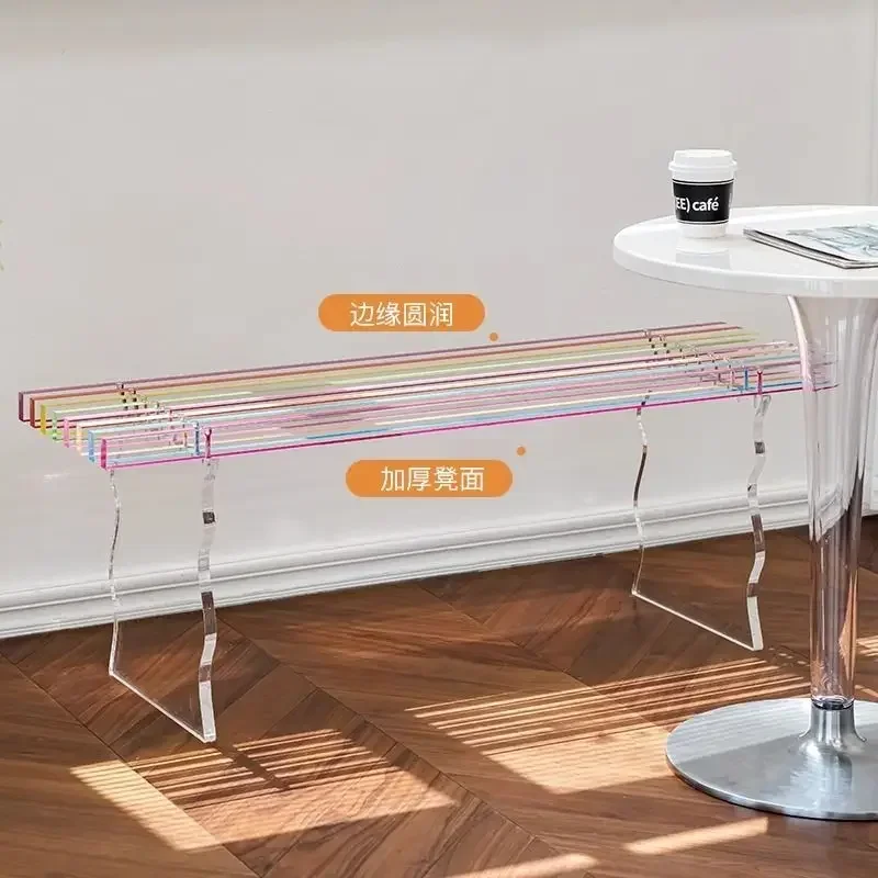 Stool Rainbow Bench Nordic Acrylic Home Door Shoe Change Stool Creative Balcony