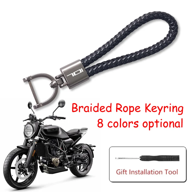 

Fit For Husqvarna SVARTPILEN 701 Supermoto 701 VITPILEN 701 Accessories Custom Motorcycle Braided Rope Keyring Metal Keychain