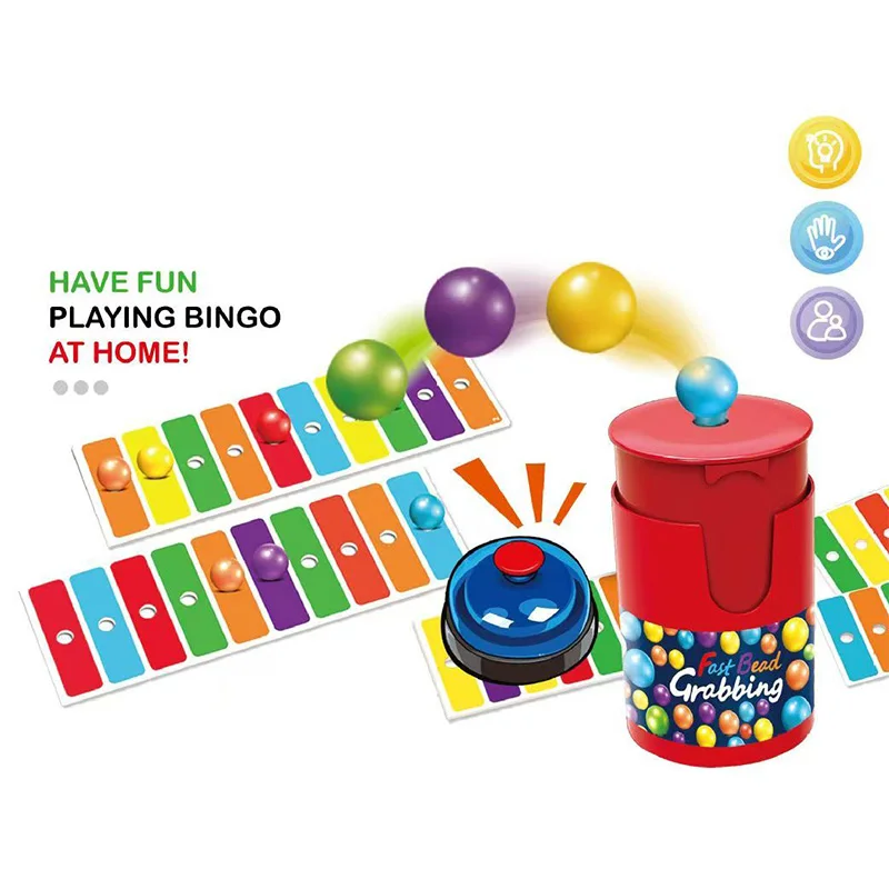 Fast Bead Grabbing Board Game Funny Match Strategy Games for Two Players with Exciting Bells Perfect for Kids Adults Interaction