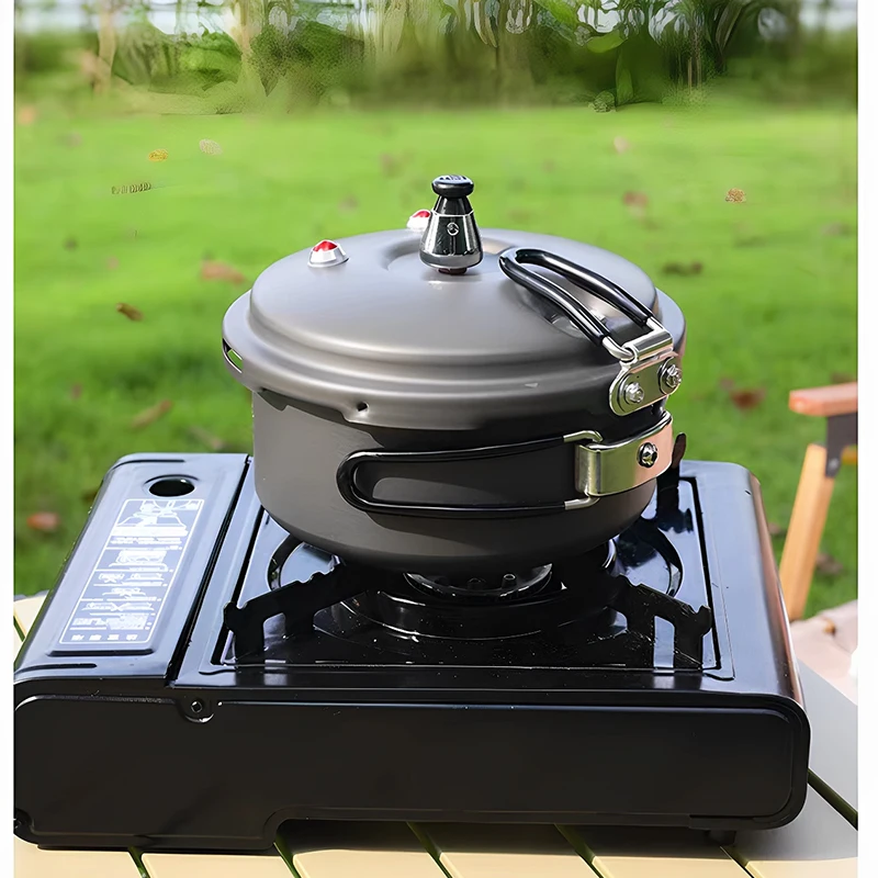 2L Lightweight portable foldable outdoor pressure cooker for high altitude camping, soup cooking and multi-purpose pressure cook