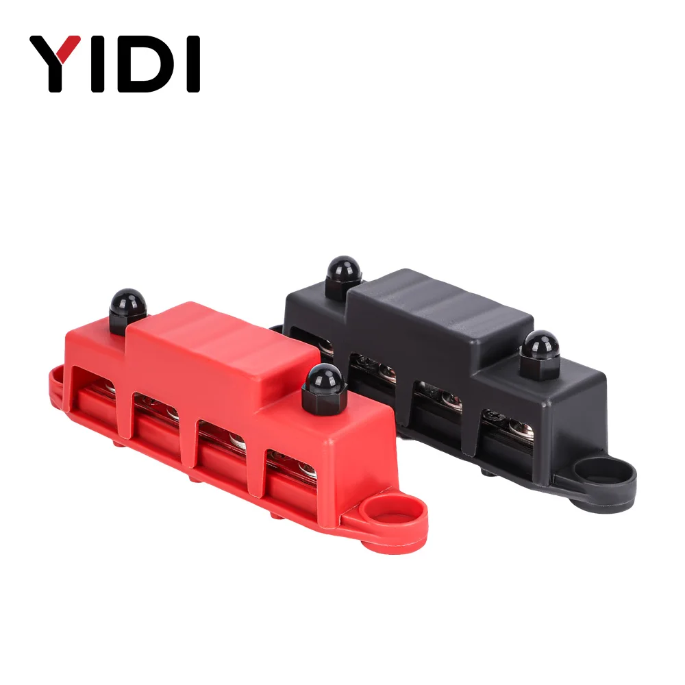 Bus Bar Terminal M8 M10 Battery Power Distribution Block 12V 48V Wire Connector Busbar With Cover for Automobile Boat Truck