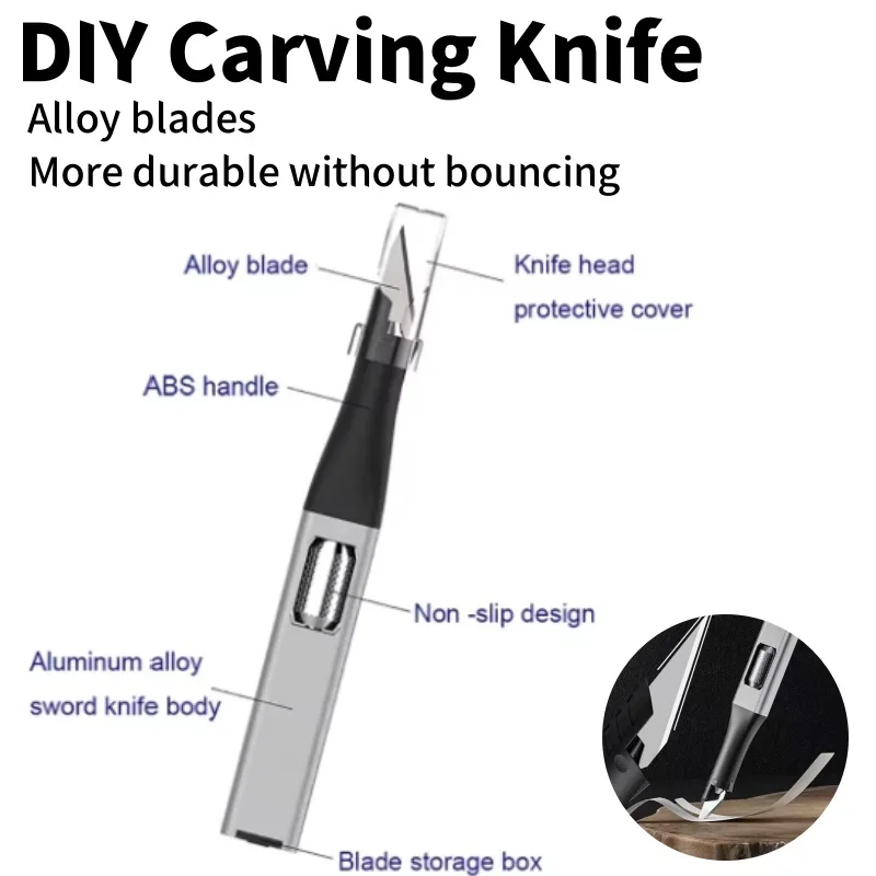 نحت سكين اكسبرس فتح علبة اليدوية ورقة قطع DIY ختم نحت أداة سكّين متعدّد الاستخدامات البوق حساب اليد نحت سكين #2