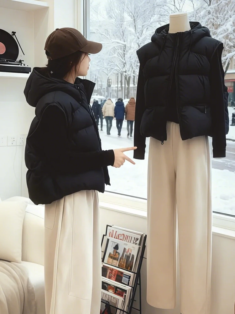 

Женский свободный утепленный жилет из хлопка на осень-зиму, новинка, маленький размер, на молнии, для повседневной носки, модный