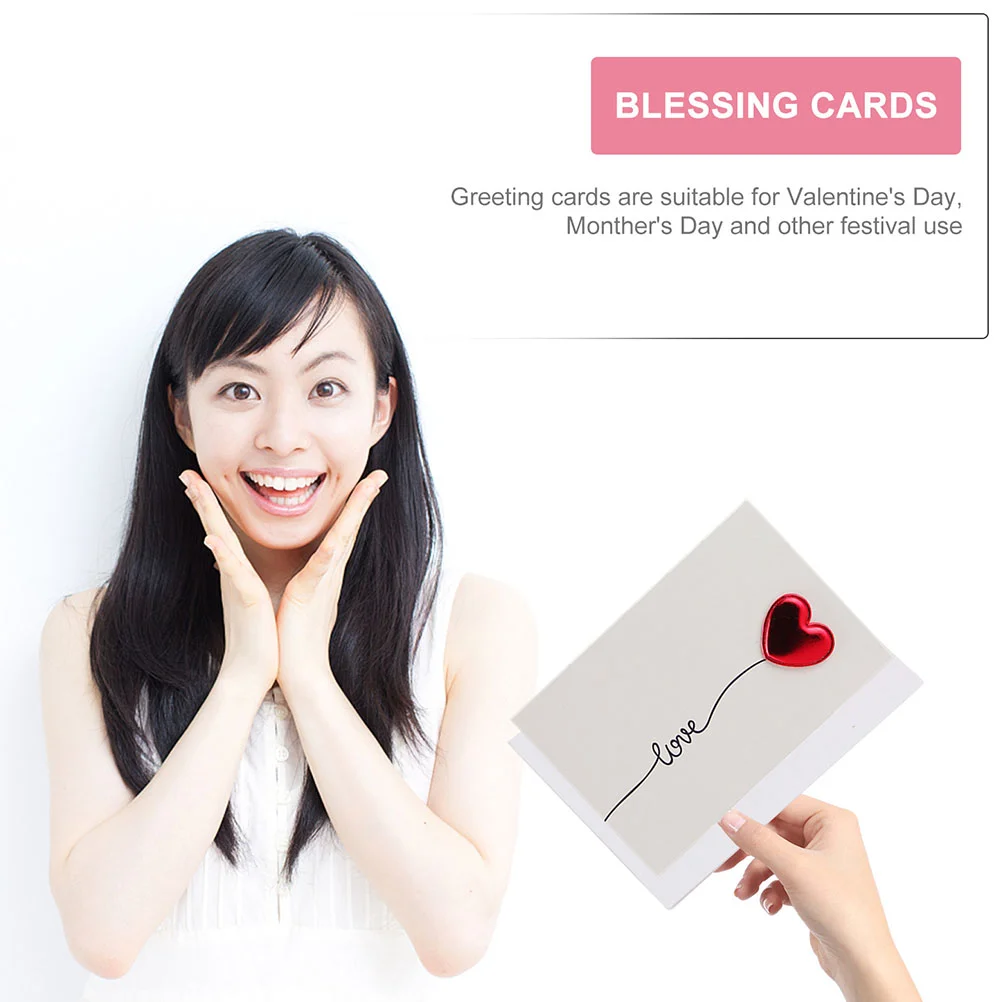 5 Pcs Greeting Card Pop-up Cards Three-dimensional Message Paper Valentine's Day 3D