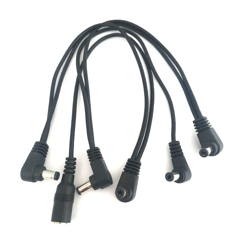 1Pcs สีดำ5 Way กีตาร์ Daisy Chain สายเคเบิล Splitter สำหรับ9V อะแดปเตอร์ Boss กีต้าร์ไฟฟ้า