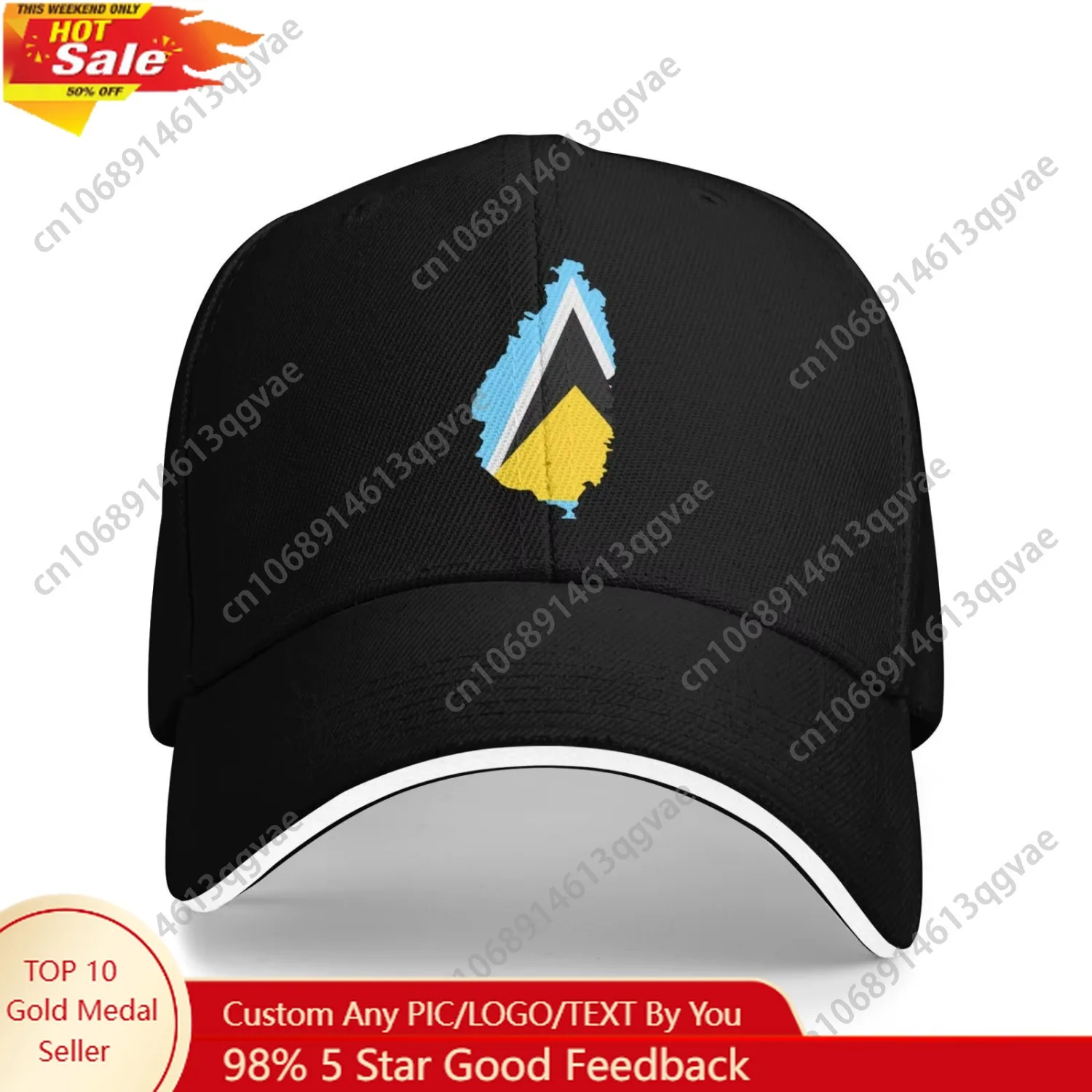 

Flag Map of St Lucia Sun Mesh Hats Summer Outdoor Baseball Cap Cool Trucker Hat for Men Women Sun Protection