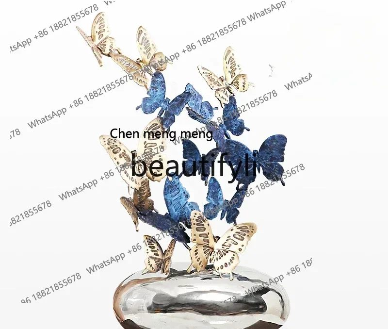 

S7486teae Copper butterfly ornament New Chinese decoration