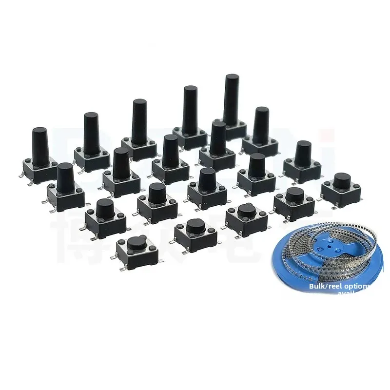 20Pcs SMD Tactile Push Button Micro Switches Momentary Various Sizes 6*6*4.3MM to 16MM Pack for Electronics