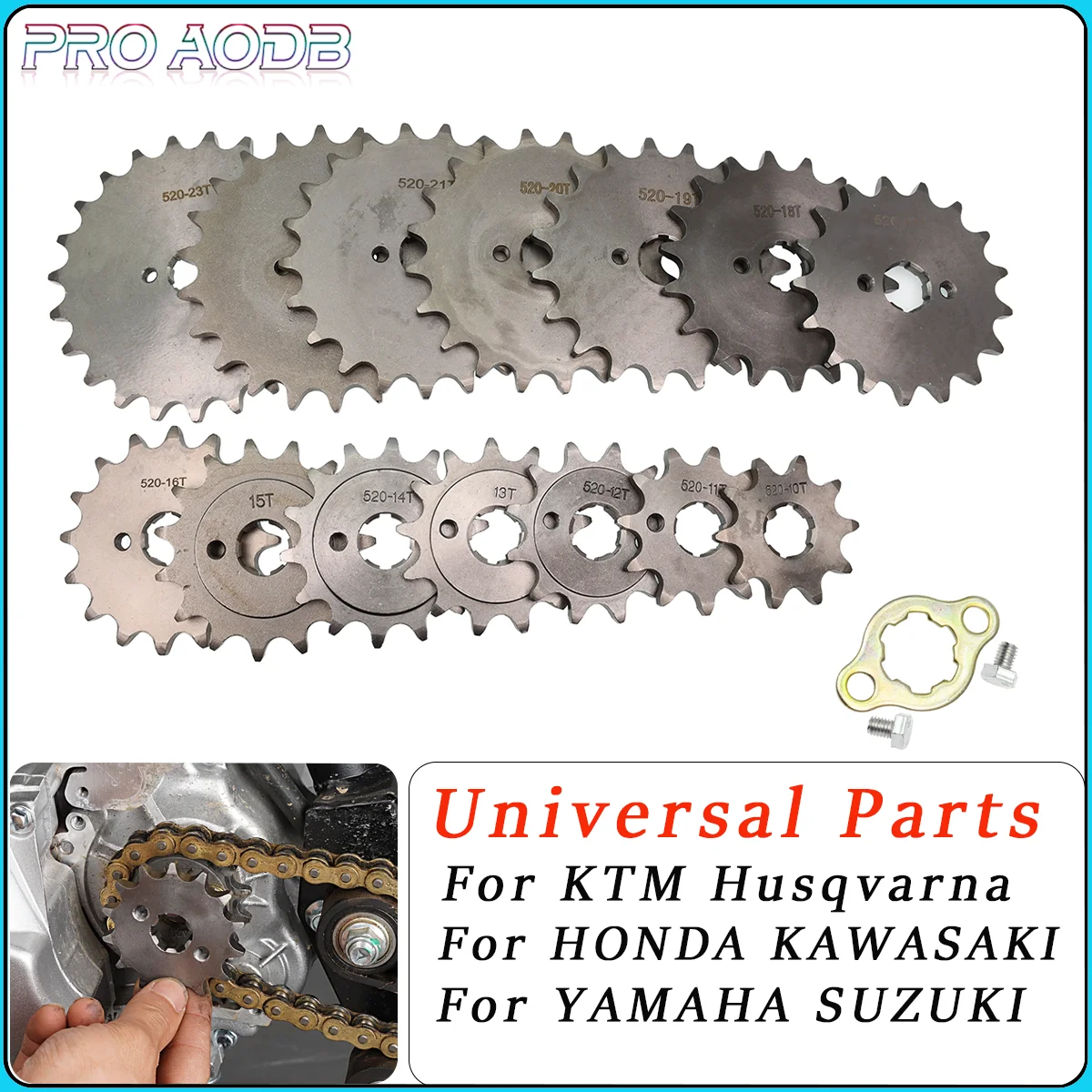 520# 10t 11T 12T 13T 14T 15T 16T 17T 18T 19T 20T 21T 22T 23T Tooth 20mm ID Front Engine Sprocket fit Pit Bike ATV Motorcyclepart