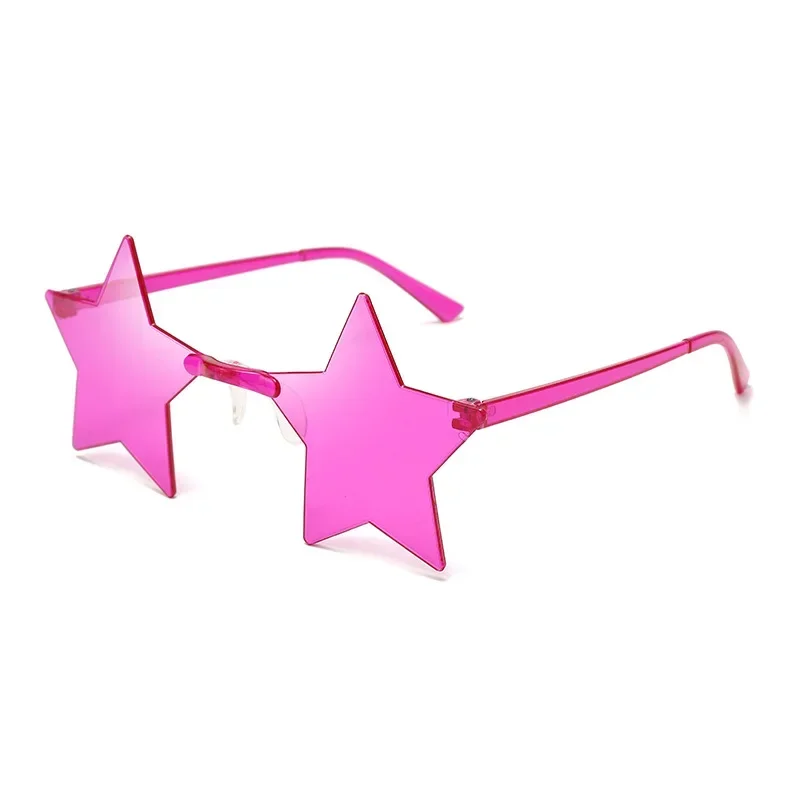 Star Shape Sun Glasses Ultra Light Funny Pentagram Candy Colors One-Piece Eyewear Decoration Party Rimless Sunglasses UV400