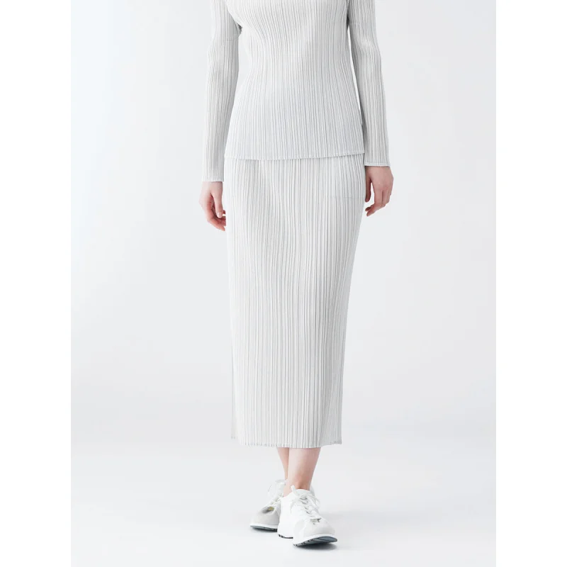 

Pencil Skirt Spring Summer2025Elastic Waist Pleated Skirt Fashion Simple Versatile Midi Skirt