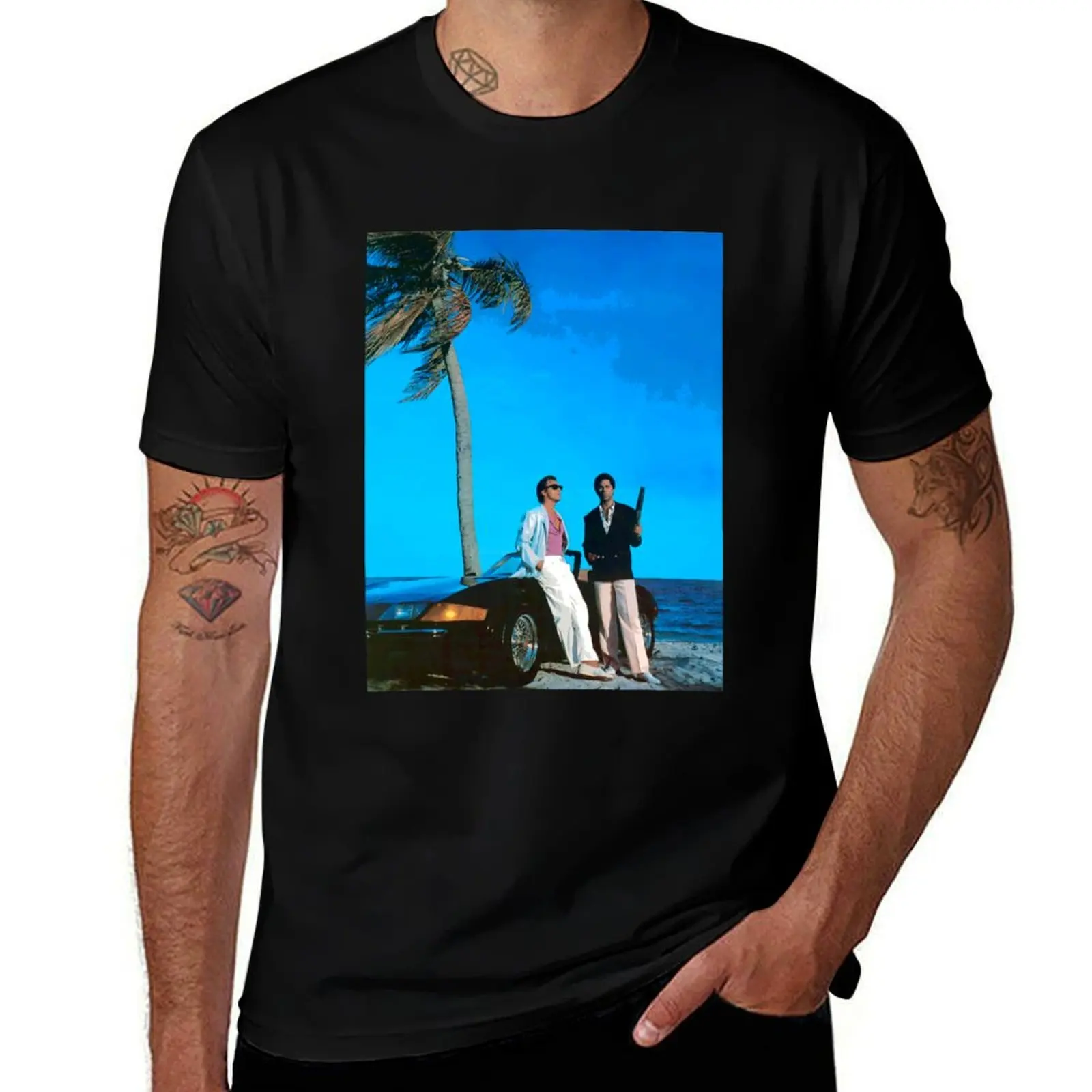 

Miami Vice - Blue illustration T-Shirt man graphic t shirt man t shirt luxury t shirts for man graphic vintage T-shirt