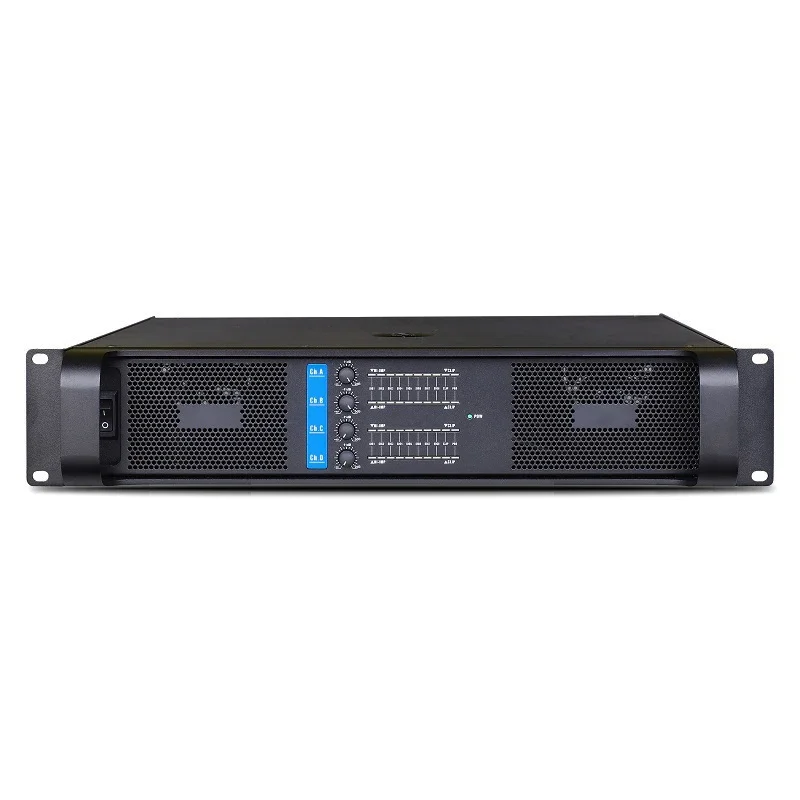 Hot Sell 2U 4*800W 4 Channel Power Amplifier Stereo Class H Good Quality High Powerful Audio Sound System Professional Amplifier