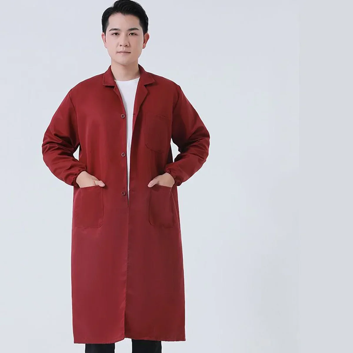 Unisex Male Warehouse Keeper Breeder Long-sleeved Dust Jacket Labor Insurance Women Work Dust Cover Coat Long Coat Gown