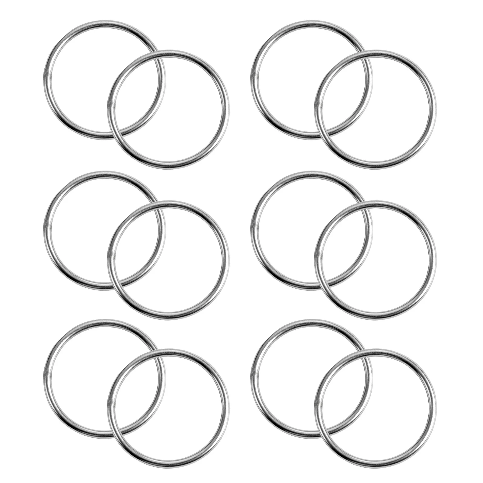 12Pcs Stainless Steel Welded Craft Hoops Rust Resistant Rings for Jewelry Making Marine Hardware Heavy Duty Metal Circles