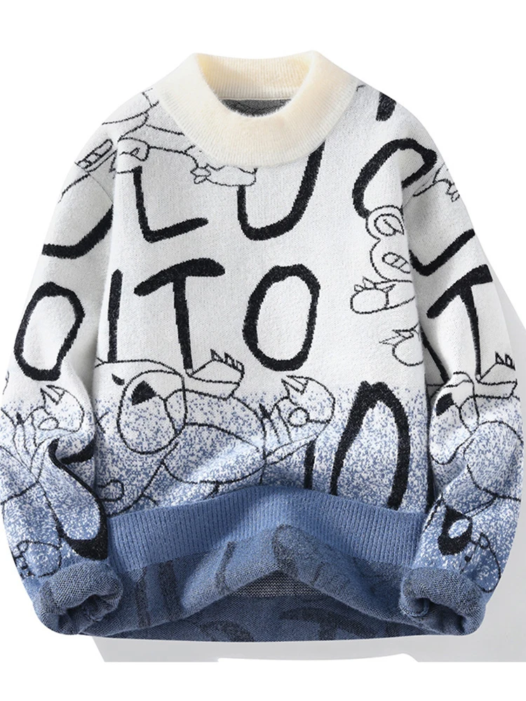 

Мужской вязаный свитер Thiened f с высоким воротником, осень-зима, Новое поступление, теплый шерстяной свитер для студентов-подростков, повседневный Sle