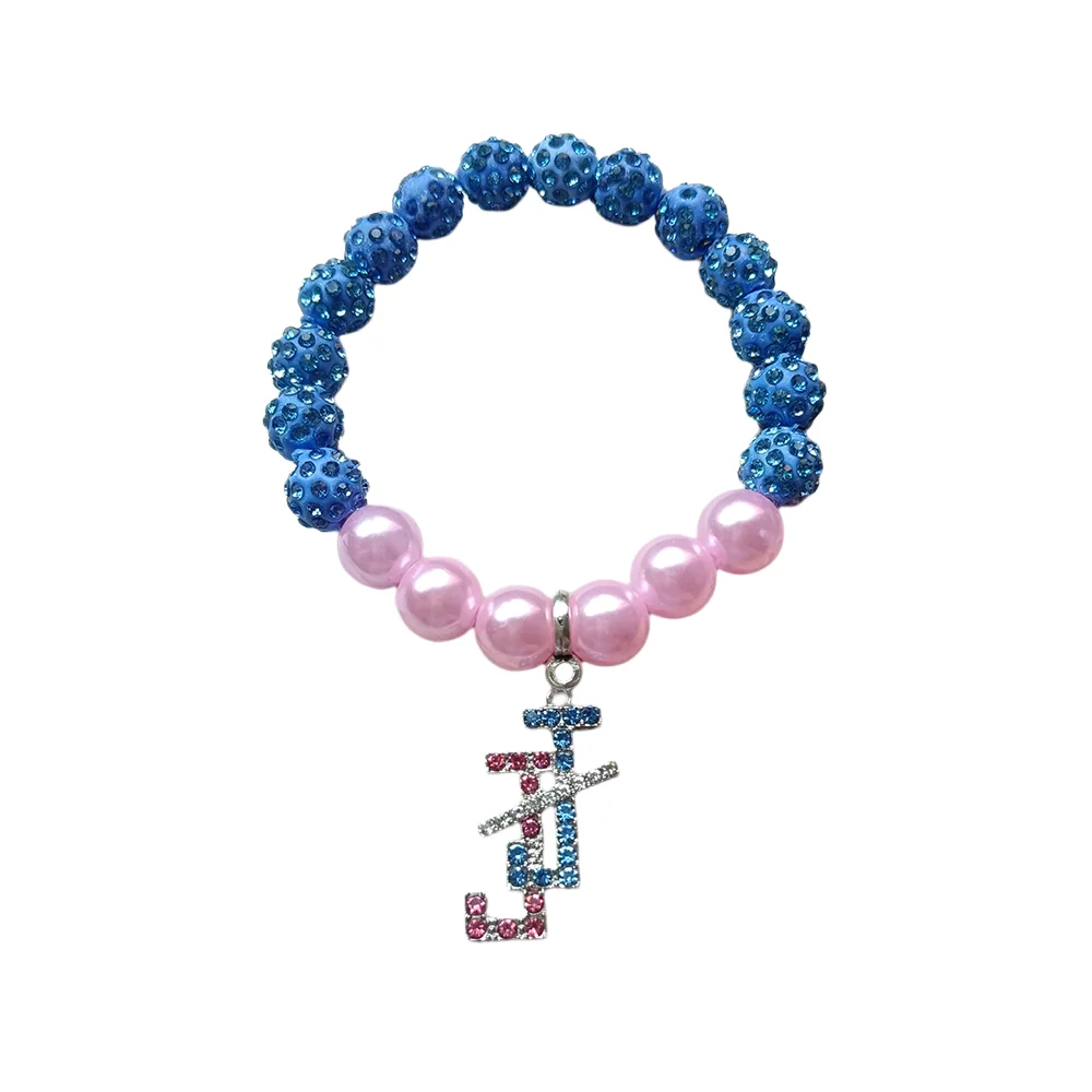 2023 New Fashion Pink Pearl Blue Diamond Ball Jack & Jill Girls' Charm Club bracciale