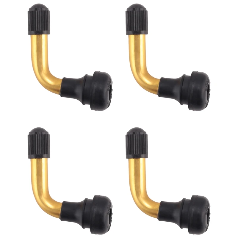 4Pcs Tyre Valves Stem Right Angle Snap-In Rubber 90 Degree Brass For Electric Scooter And Xiaomi M365 Electric Scooter