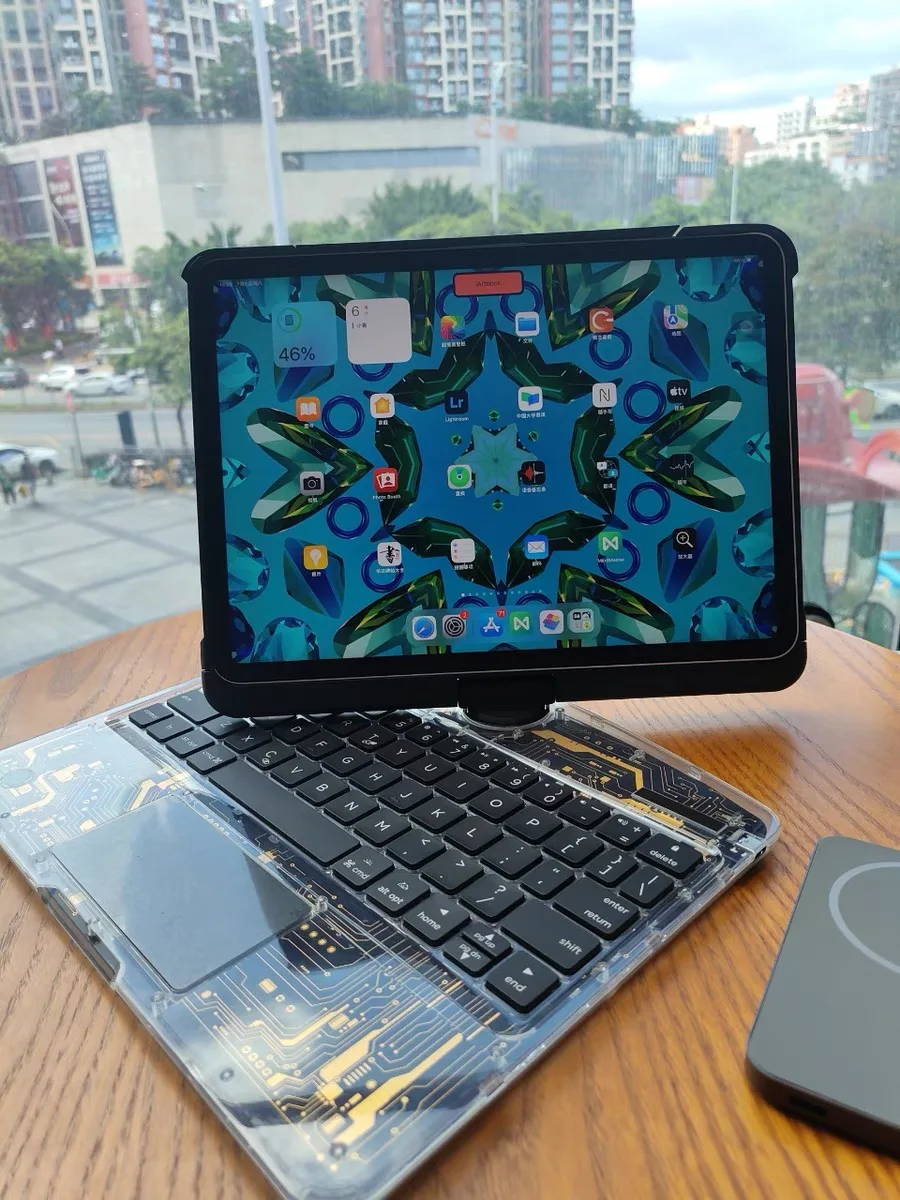Rotating Magic Keyboard เหมาะสําหรับคีย์บอร์ด/เคส/ขาตั้ง iPad ซึ่งเป็นผลิตภัณฑ์อัจฉริยะ Bluetooth มัลติฟังก์ชั่น