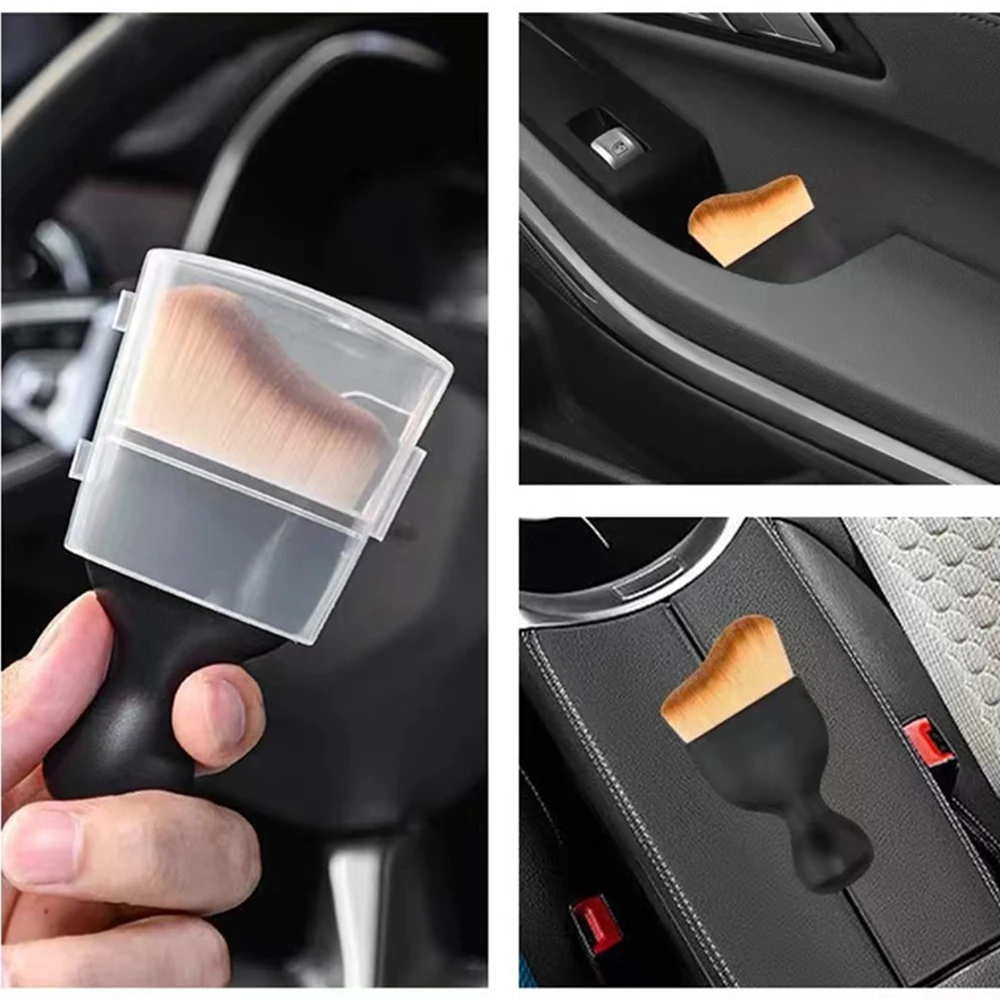 1 szt. Wielofunkcyjny pędzel do zdobienia paznokci, pędzel do czyszczenia paznokci, krótki uchwyt, super puszysty pędzel do usuwania pyłu, narzędzia do manicure w salonie.