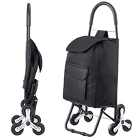 SucceBuy 36L 110Lbs Grocery Cart Folding Shopping Cart Hand-pulled Trolley Household Portable Storage Stair Climbing Handcart