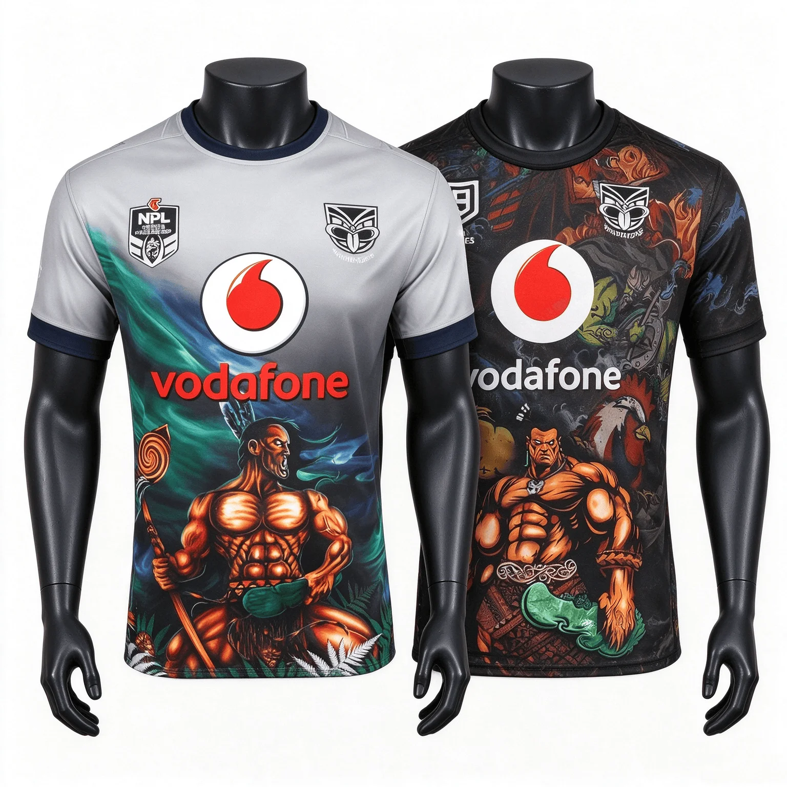 26-27 Family Warriors Maori Tribe Metal 3D Printed Rugby Shirt, Breathable Speed Drying Spiral Pattern Mesh Short Sleeve T-shirt