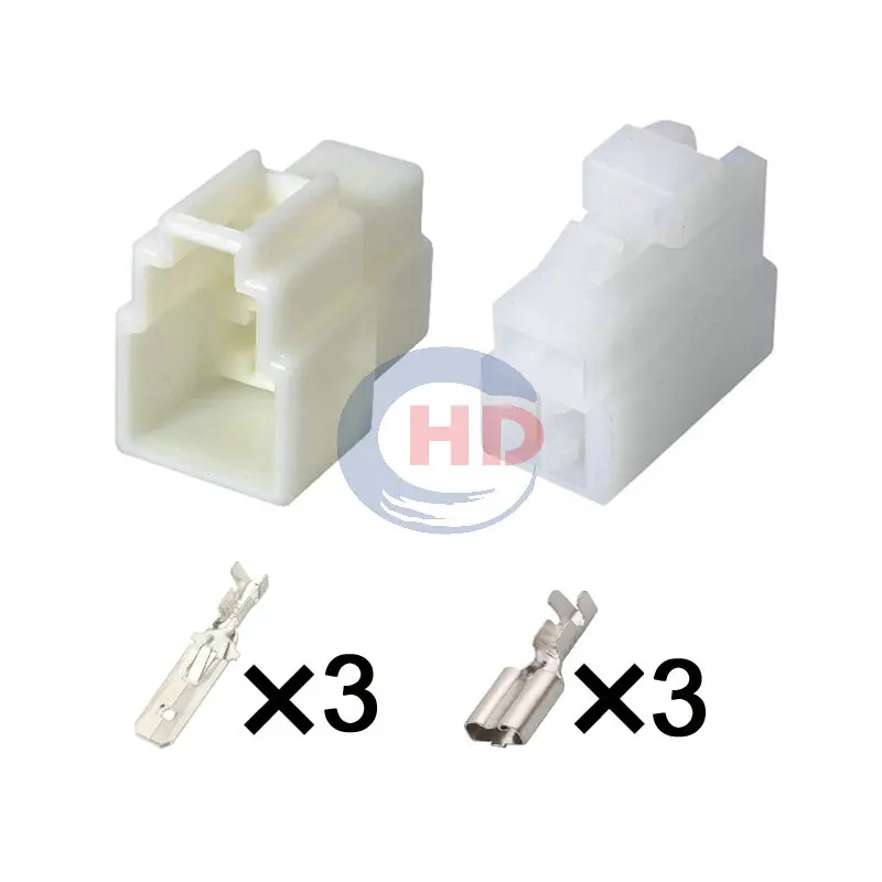 1-20 sets  3pin nylon shell wiring harness female plastic connector 7122-2237 7123-2237