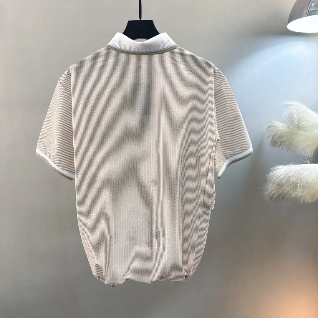Men's Golf Short Sleeve Polo Shirt 2026 Fall New Korean Style Quick-Dry Versatile Letter Logo Colorblock Sporty Polyester Soft