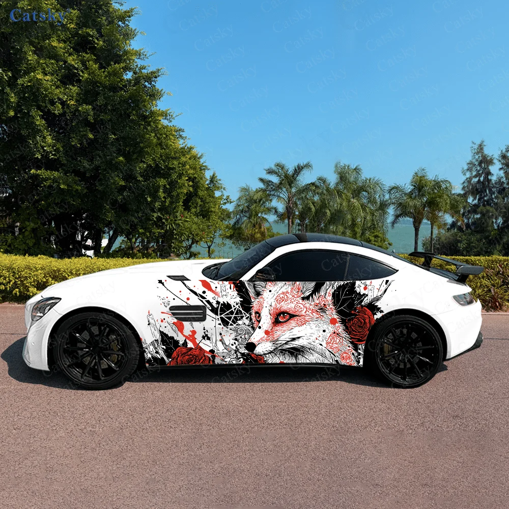 

Eye-catching Fox Splash Car Side Sticker Decoration,PVC Waterproof Scratch Resistant Decal,Car Protection, Auto Accessories Gift