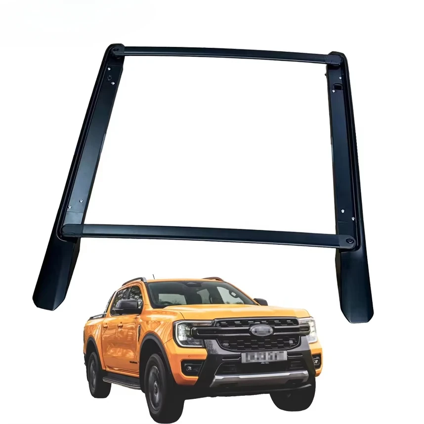 New Developed Black Aluminum Roof Rail Cross Bar For Ford Ranger T9 2022 2023 2024 2025 Roof Rack Side Rails Luggage Rack