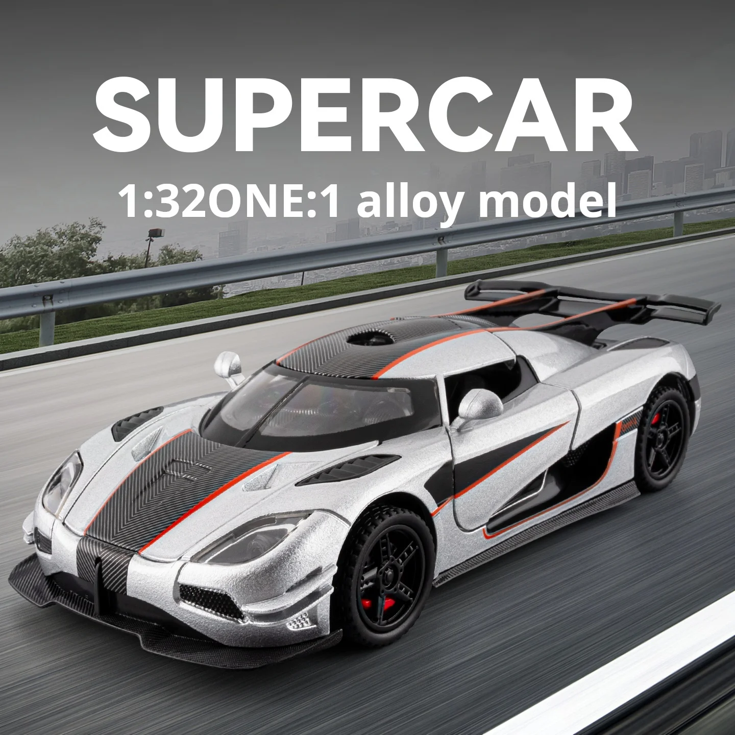 

1:32 Koniseg One:1 Simulation Alloy Car Model Super Car Pull Back Toy Car Collectible Decoration & Gift for Boys