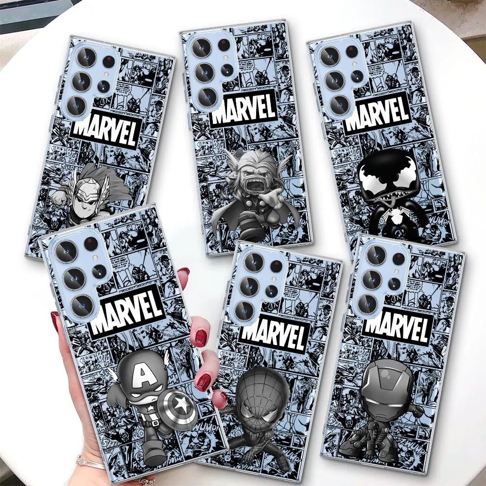 Marvel Ironman Groot Case for Samsung Galaxy S20 S22 S23 S24 Ultra S21 FE S10e S8 S9 Plus S10 Lite Transparent TPU Phone Cover