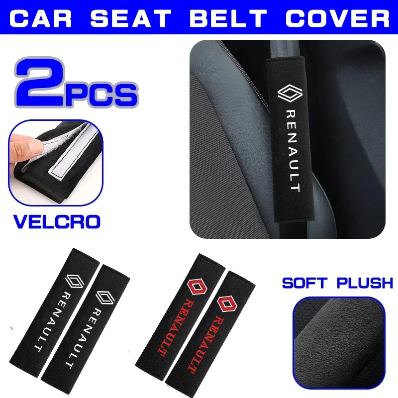 

For Renault Megane 1/2Pcs Comfortable Seat Belt Cover Adjustable Plush Car Safety Belt Car Accessories Car Accessories Interior