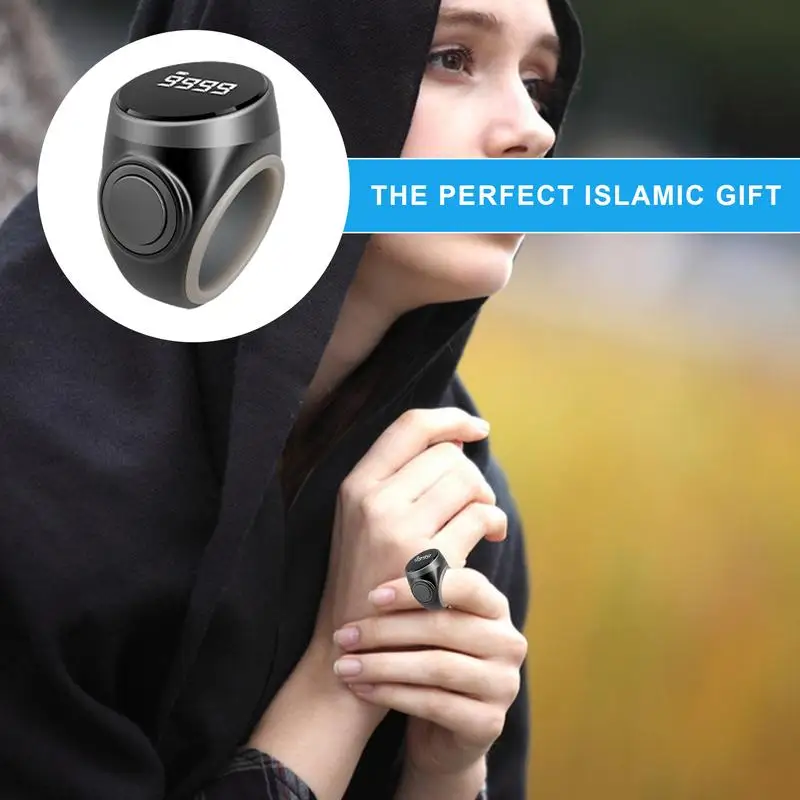 Счетчик пальцев, 4-значный счетчик пальцев, кольцо-кликер с большим цифровым дисплеем, портативный помощник для подсчета молитв, счетчик чисел