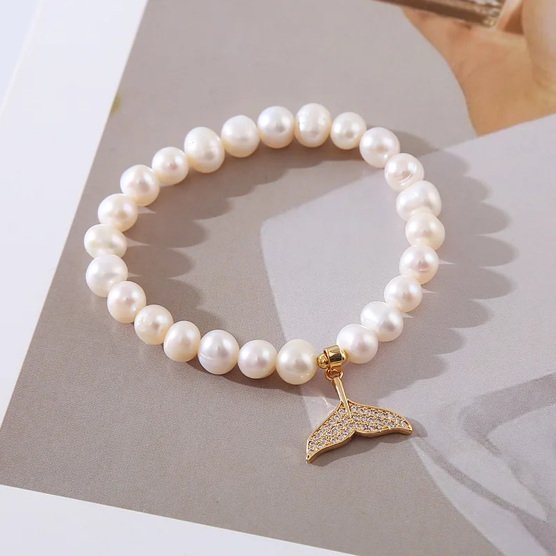 

Natural Freshwater Pearl BraceletinsSimple Versatile Handmade Woven Beaded High-End Feel Bracelet Classic Jewelry