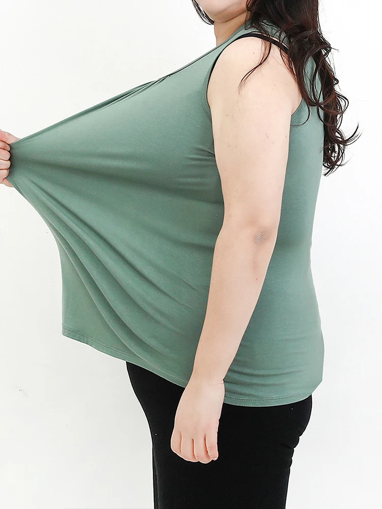 Women\'s Crewneck Basic Tank Tops Plus Size Casual Loose Sleeveless Shirts Scoop Neck Cotton Tank Tee Blouses 2XL 3XL ouc1629