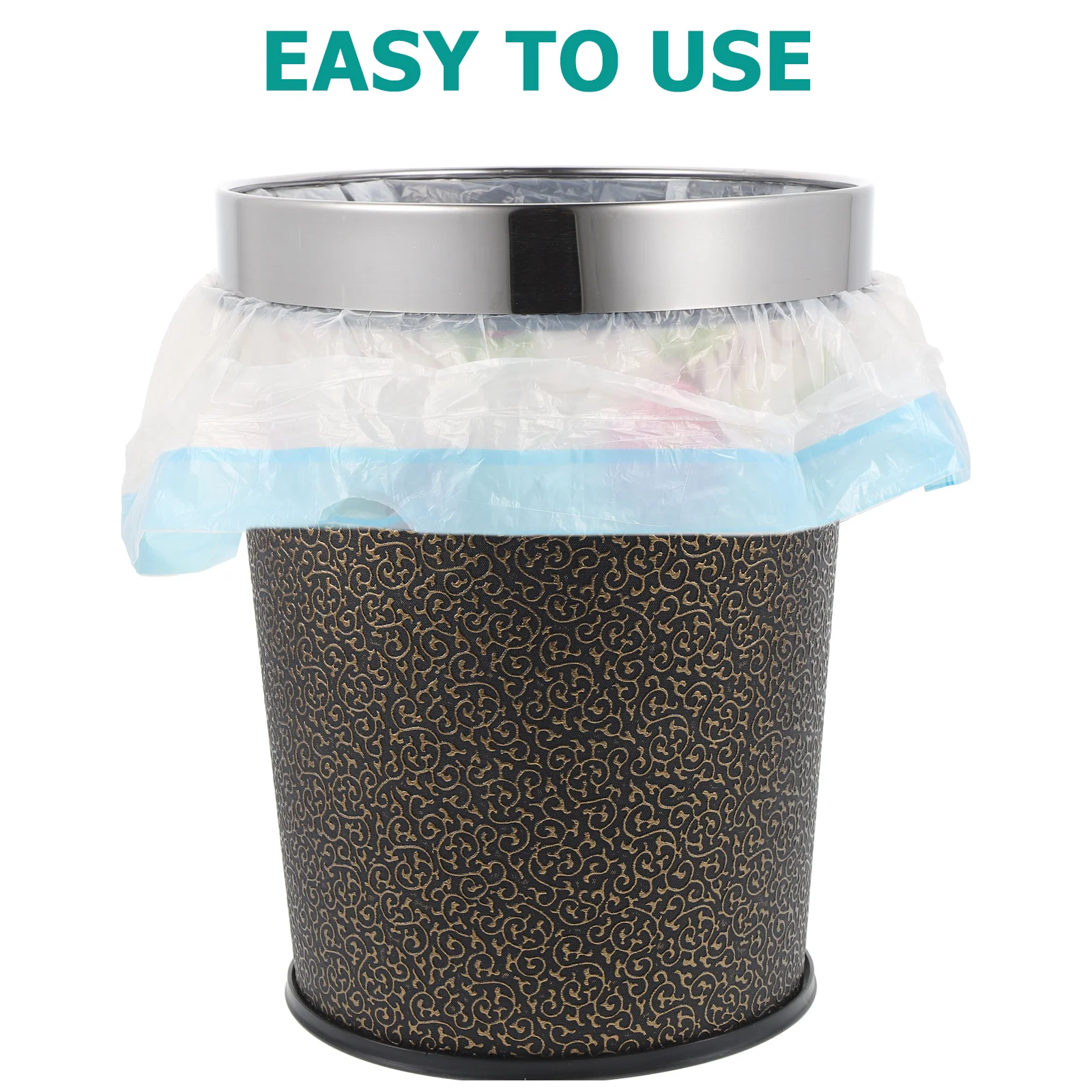 

Large Capacity Chinese Style Household Trash Can Plastic Material Practical Use Retro Waste Bucket