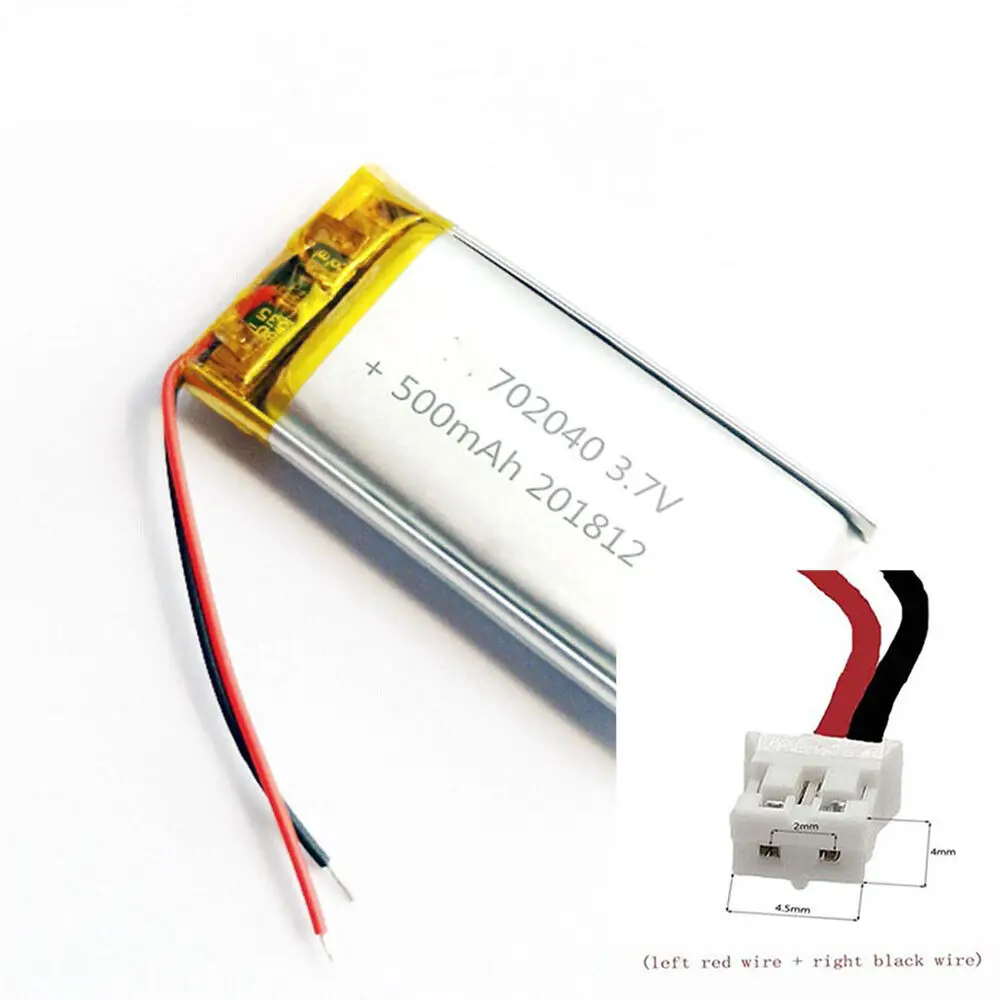 

Rechargeable 3.7V 500Mah 702040 Polymer Ion Battery For SMART WATCH MOBILE POWER CHARGING TREASURE POWER MP793