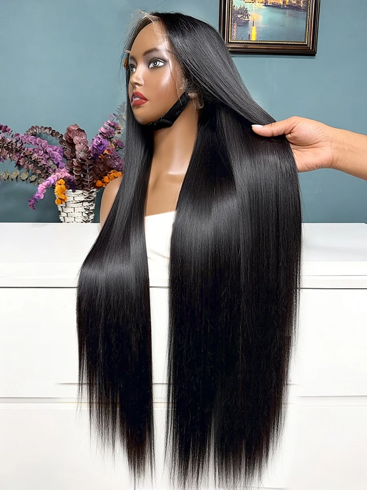 

40 42 Inch 13x4 13x6 HD Bone Straight Lace Frontal Wig Full Lace Front Human Hair Wigs 300% Density Glueless Wigs Human Hair Preplucked Hairline