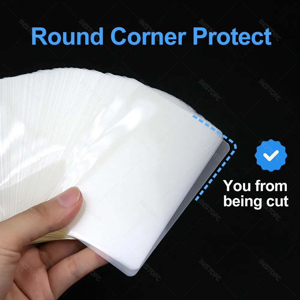 100 ورقة 80Mic فيلم الترقق 3R 4R 5R 3/5/6/بوصة PET EVA فيلم بلاستيكي واضح للصور/الملفات/البطاقة/القيمة