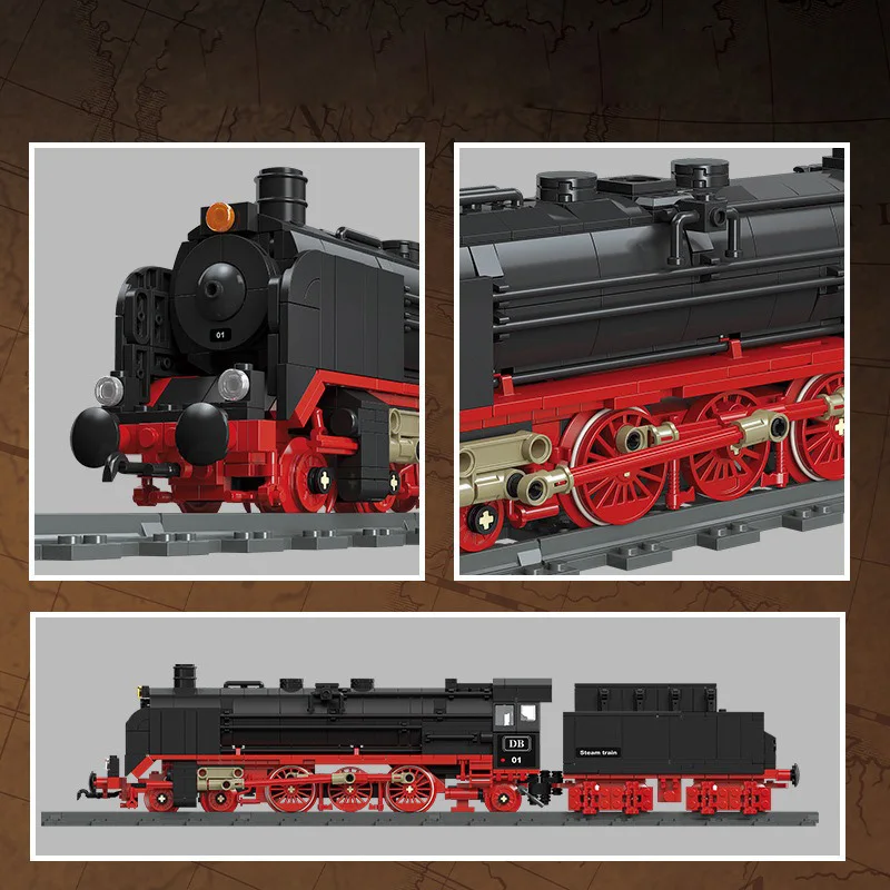 Technical Building Block Rail Way Construction Brick Classic Steam Train DR-Baureihe 01 Educational Toy Collection For GIfts