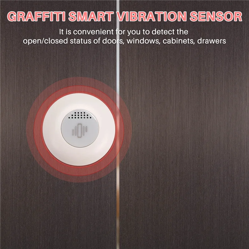 ABGR-Tuya-Sensor de vibración Zigbee, vibrador inteligente para el hogar, Detector antirrobo para puerta y ventana, protección de seguridad por aplicación Smart Life